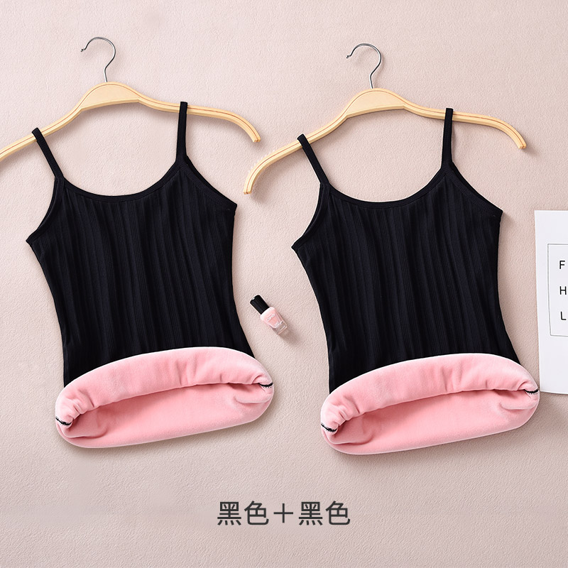 Ấm vest cô gái dày nhung mặc sling bông chặt chẽ bên trong sinh lạnh đang lớn mùa đông áo khoác đồ lót