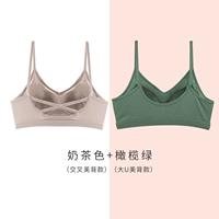 Цвет чая в молочном чае (Cross -Back)+оливково -зеленый (Big U Beauty Back)