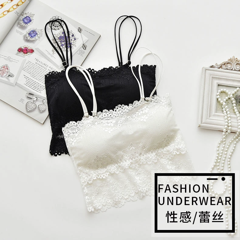 Quần lót ống chống ánh sáng tụ tập quấn ngực nữ sinh viên làm đẹp trở lại mùa hè ngắn gợi cảm chạm đáy dây đeo vest