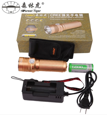 Forest Tiger glare đèn pin zoom ngoài trời chiếu sáng ban đêm cưỡi cắm trại đèn pin chói sạc 553 đèn bin