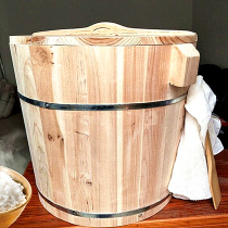 Rice steaming barrel fragrant cedar barrel size commercial glutinous rice stainless steel bottom wine steamer with lid household steamer water-proof