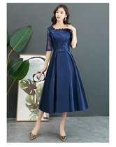 Evening dress dress women's long 2021 new autumn and winter fashion temperament noble host socialite elegant dress