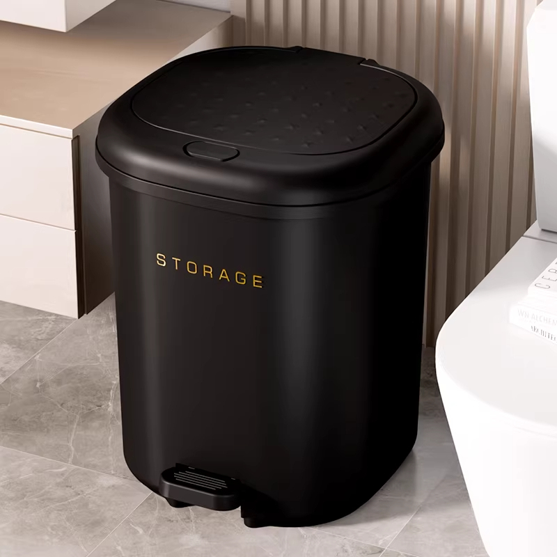 Trash Can for Home Use in Living Room, Bathroom, Toilet, with Lid, Modern and Simple, Large Foot Pedal, Special for Kitchen Waste Trash Can for Home Use in Living Room, Bathroom, Toilet, with Lid, Modern and Simple, Large Foot Pedal, Special for Kitchen Waste