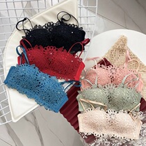 Small Chest Coaling Underwear Woman Anti-Walking Light Adjusted type No steel ring Red Sexy flat breasted special Breasted Bra Suit