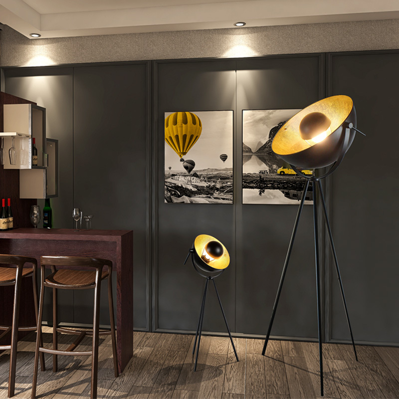 Tripod Floor Lamp, Retro American Industrial Style, Living Room, Bedroom, Studio Fill Light, Light Luxury Vertical Floor Lamp