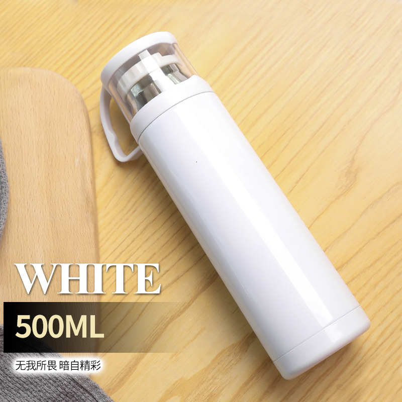 Blank transparent cover thermal transfer thermos cup Outdoor sports portable water cup office sublimation water cup 500ml