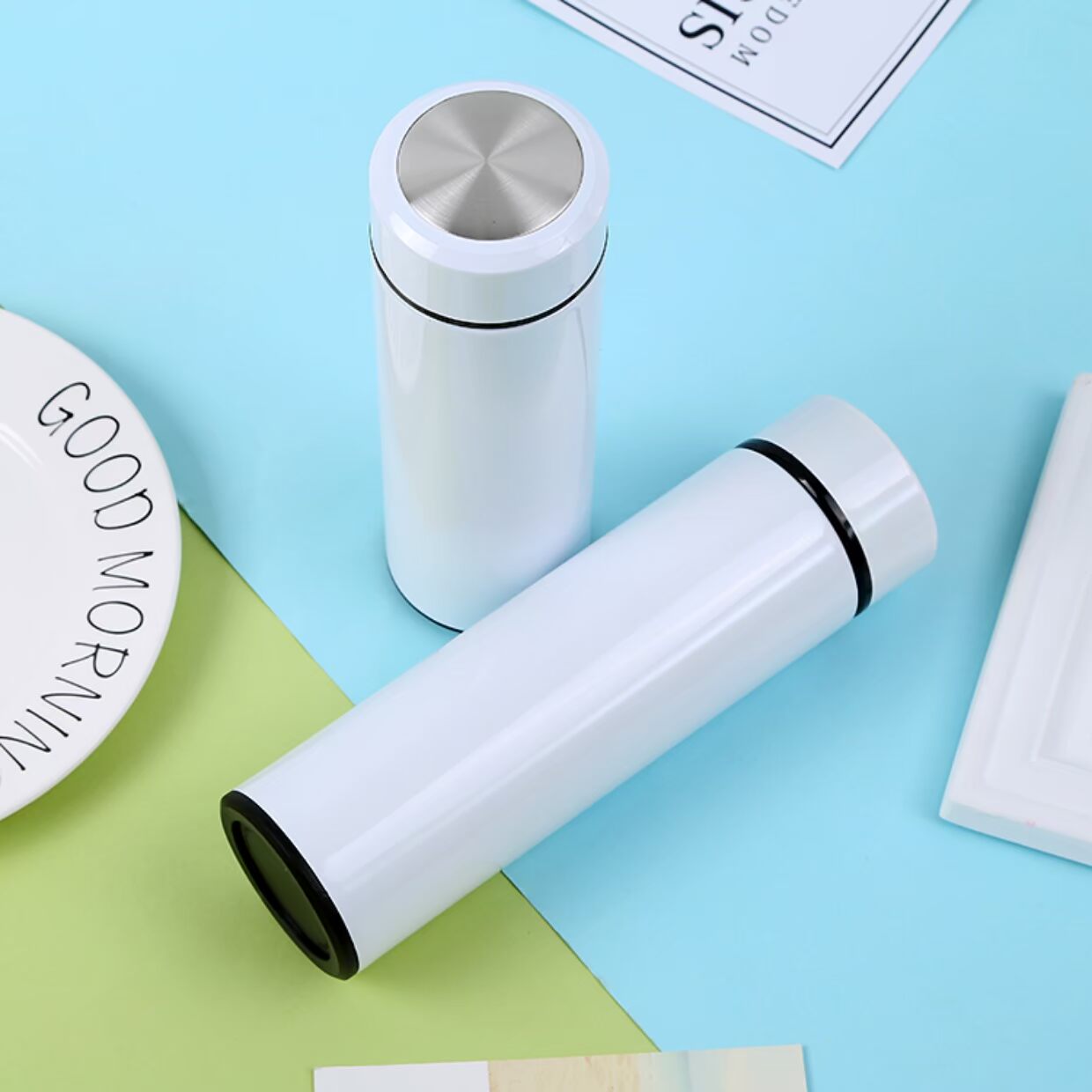 Truyền nhiệt cốc in ảnh cốc từ thép không gỉ phẳng phẳng chân không thẳng in cốc binh dung nuoc