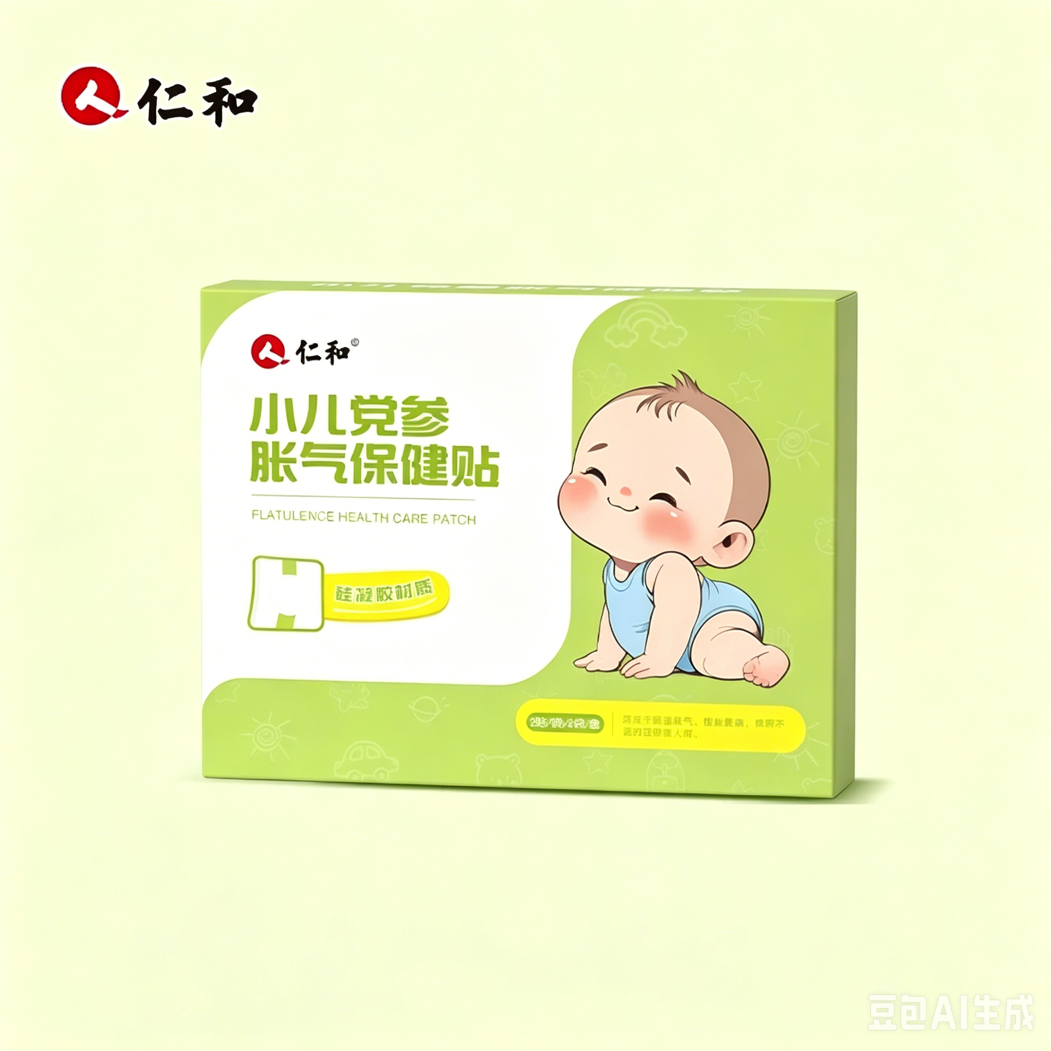 仁和小儿胀气贴凝胶款婴儿防胀气贴儿童肚脐贴肠绞痛肚脐贴足贴