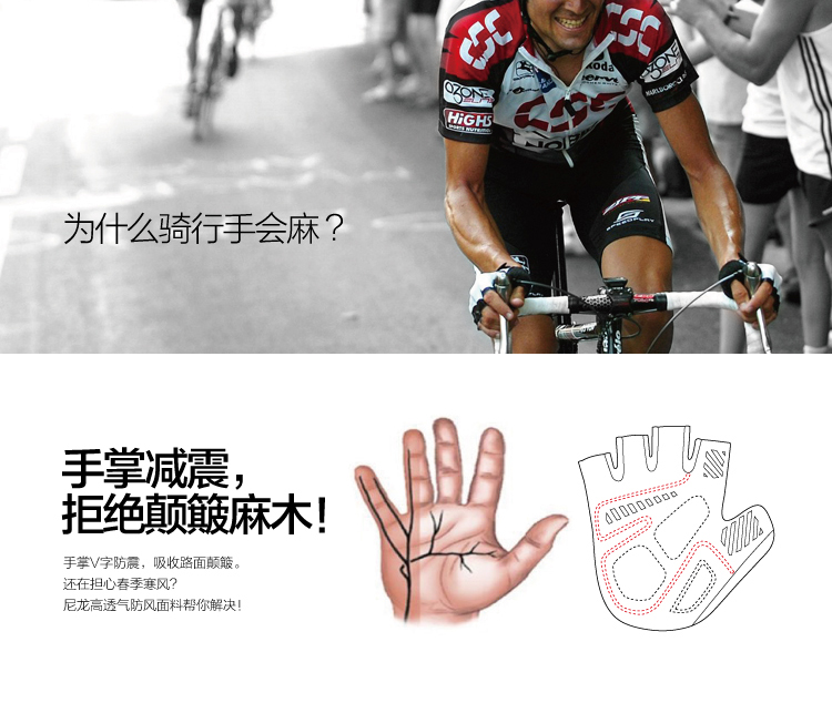 Gants de cyclisme mixte JINREX - Ref 2244165 Image 9