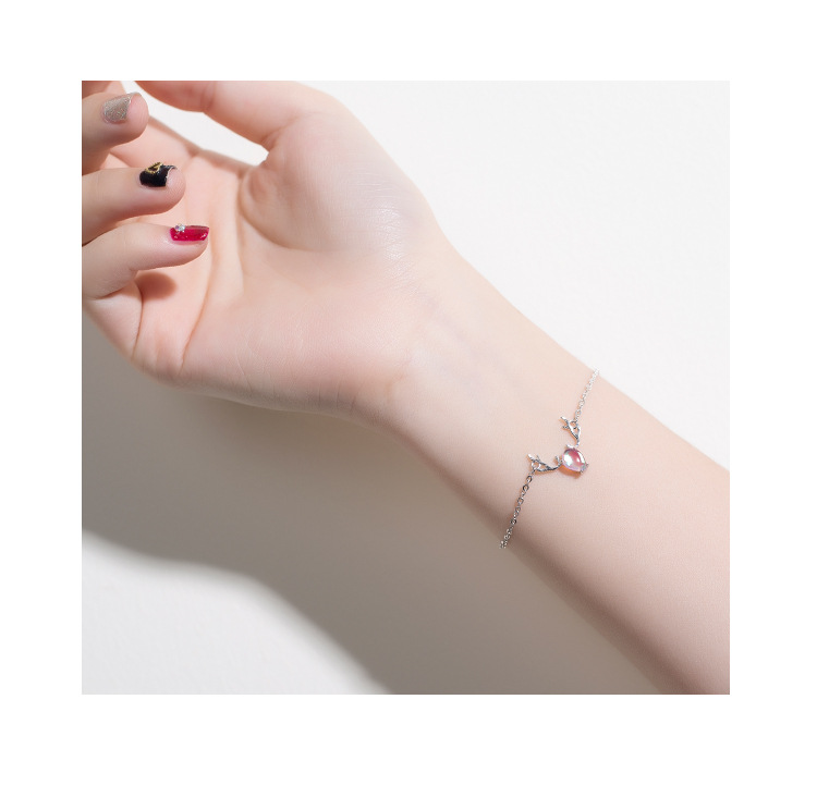 Vòng tay nhỏ tươi 925 sterling bạc nữ vòng tay nữ đơn giản Hàn Quốc Trang sức Sen ngọt ngào vòng tay sinh nhật vòng bạc cho bé