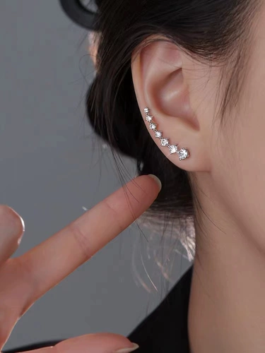 Цирконий, демисезонные серьги, серебро 925 пробы, 2023, изысканный стиль