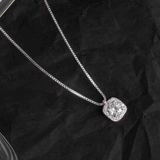 Ожерелье из стерлингового серебра 925 пробы с квадратными бриллиантами, новинка 2023 года, горячий стиль, ожерелье на ключице, светлый роскошный женский весенний нишевый дизайн