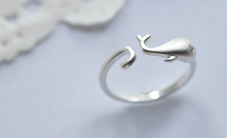 Nhẫn hàn quốc S925 sterling silver bạc gốc trang sức ngọt ngào tươi cá tính ngón trỏ ngón tay nhẫn sen tình yêu nhẫn nữ