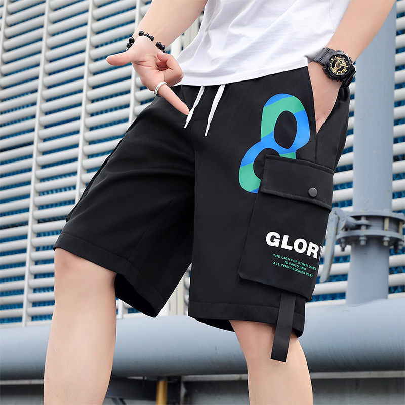 Summer Thin Cargo Shorts for Boys, Junior High and High School Students, Casual Pants for Teenagers, Big Kids, Outerwear Five-Point Pants