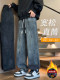 2025 New Autumn and Winter Velvet Thickened Jeans Boys Teenagers Students Big Children Straight Casual Pants