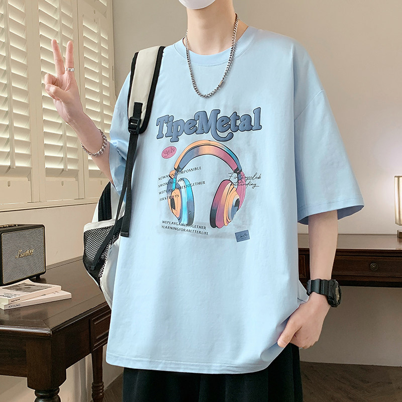 潮流短袖t恤男孩初中高中学生凉感夏装半袖青少年大童宽松上衣服 3