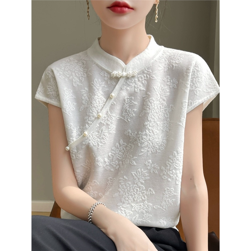 👗国风新中式盘扣短袖，高级感百搭旗袍领上衣，夏日新宠儿👗-蕾丝衫/雪纺衫-淘宝好物网