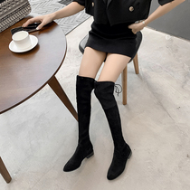 Long Boots Woman Over Knee Boots Flat Bottom Spring Autumn 2022 New Single Boot Winter Plus Suede Elastic sw5050 Long Barrel Boot