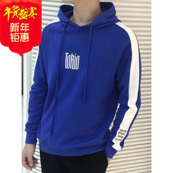 18 ດູໃບໄມ້ລົ່ນແລະລະດູຫນາວໃຫມ່ຜູ້ຊາຍ Guangzhou Willis ຄົນອັບເດດ: ສະບັບພາສາເກົາຫຼີຕົວອັກສອນກະທັດຮັດພິມ trendy pullover hooded sweatshirt