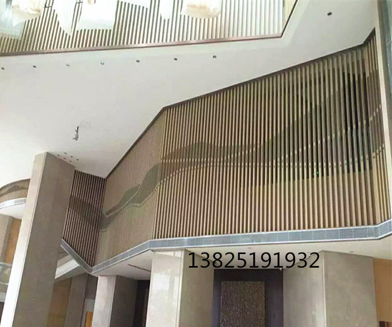 Square tube aluminum groove outdoor wall wood grain aluminum square tube decoration aluminum alloy aluminum square pass ceiling custom-made specifications and sizes