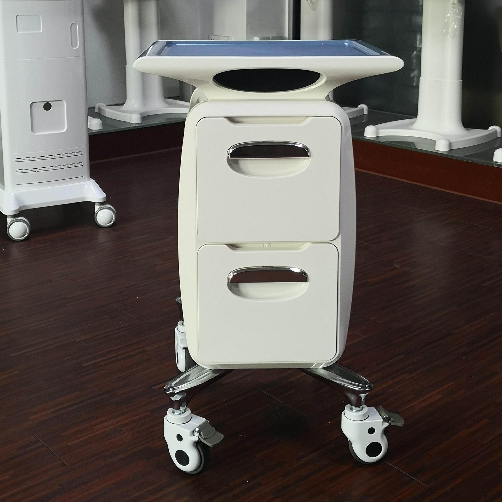 Beauty Beauty Hair Health Care Medical Care Trolley Trolley Host Shell Mobile Bracket With Wheels Base 2 Layers Drawer
