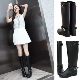 Women's high zipper riding boots punk style