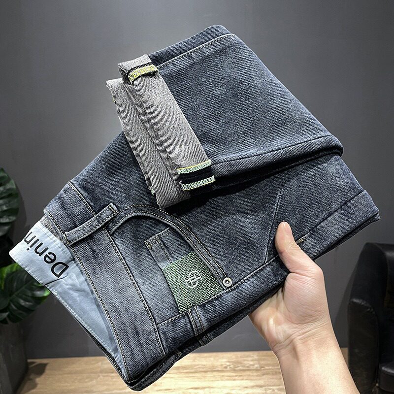 CaltoKrosa~jeans male straight tube loose high - end tide retro fashion and handsome leisure trousers