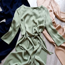 High and thin fake two slim stretch double Joe Silk dress 2021 summer solid color mulberry silk skirt