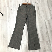 Plaid micro-pants British style thin