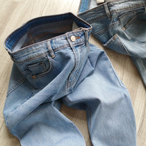 Fabric new upgrade soft and comfortable acetic acid jeans Women summer thin light denim pipe pants ankle-length pants