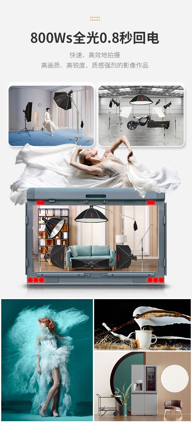 Jinbei MSN800PRO Высокоскоростная пленочная комната мигает световые люди Портретная одежда Фотография легкая светлая световая студия Фотография освещение освещение освещение светильники-t.jpg