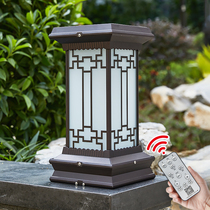 Solar pillar lamp outdoor wall lamp Chinese outdoor landscape lamp waterproof Villa courtyard lamp floor lamp