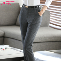 Bing Ziyun spring and summer new black trousers womens formal pants straight casual professional suit pants pants small pants ol