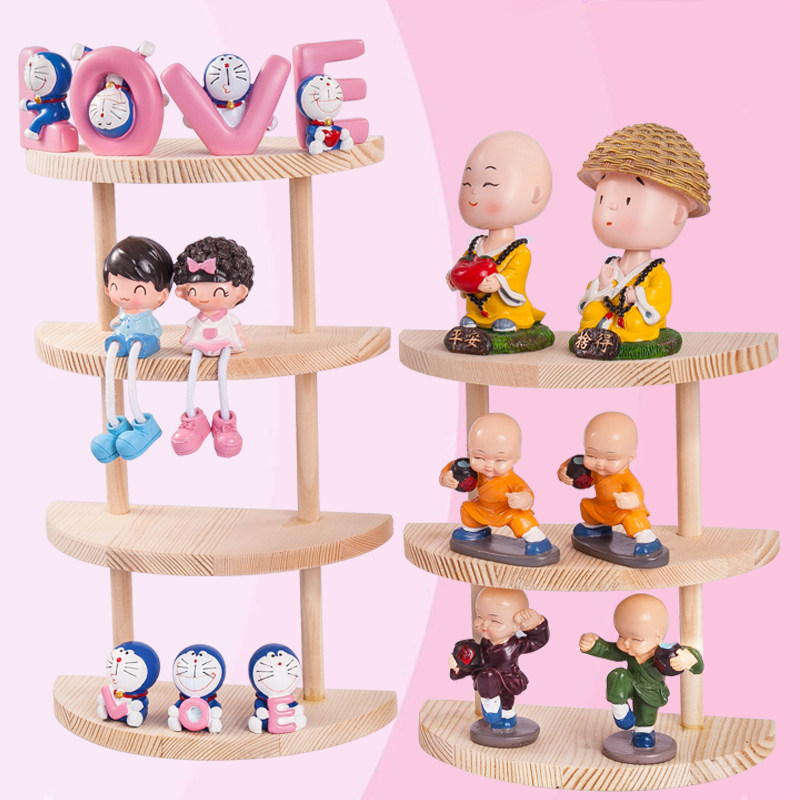 Log model glasses frame creative solid wood doll display stand desktop display stand storage blind box