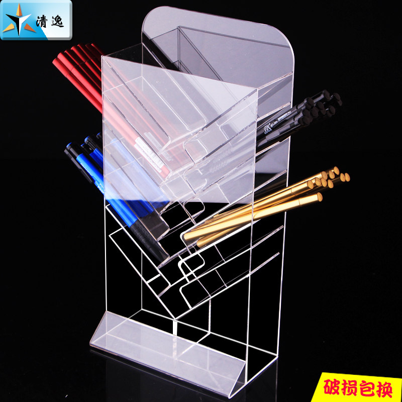 Acrylic Pen Holder rack Diagonal Inserted Large Number Pen Show Shelf Desktop Containing Display Pen Holder Pencil Brow Pen Holder