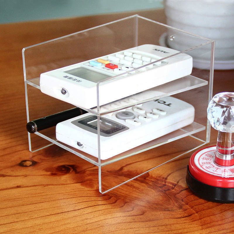 Mobile phone remote control storage box acrylic transparent compartment finishing box desktop drawer-type placement rack