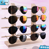  Glasses shelf Solid wood display stand Counter sunglasses display stand props display creative household storage