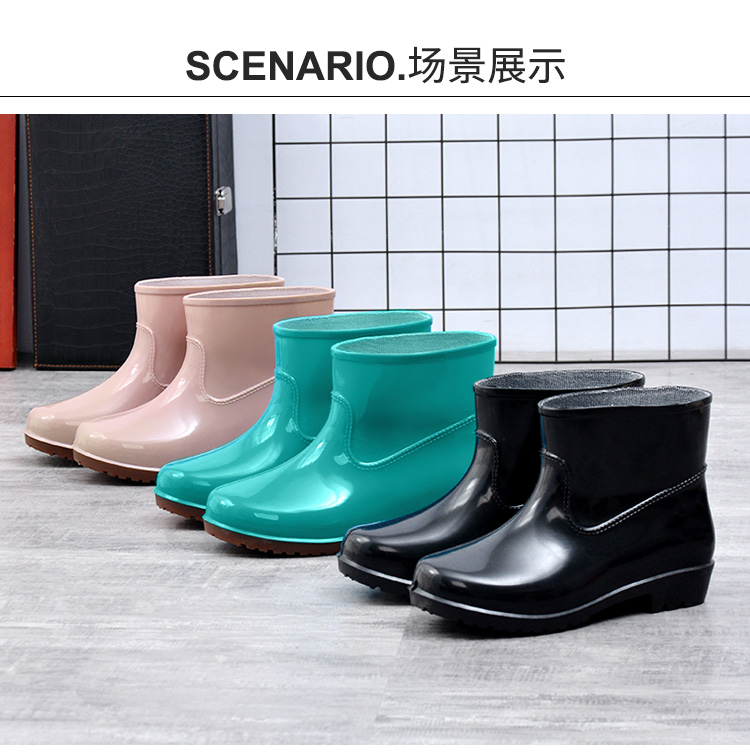 Giày ống cao nữ đi mưa chống nước giày nữ thấp và mưa vừa thời trang giày không thấm nước giày công sở hoang dã giày đi mưa cao cấp