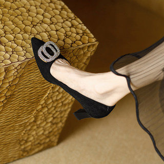 Water Station French Style Mom's Chunky Heel Comfortable High Heels for Women 2024 New Fashion Party Wedding Single Shoes for Women