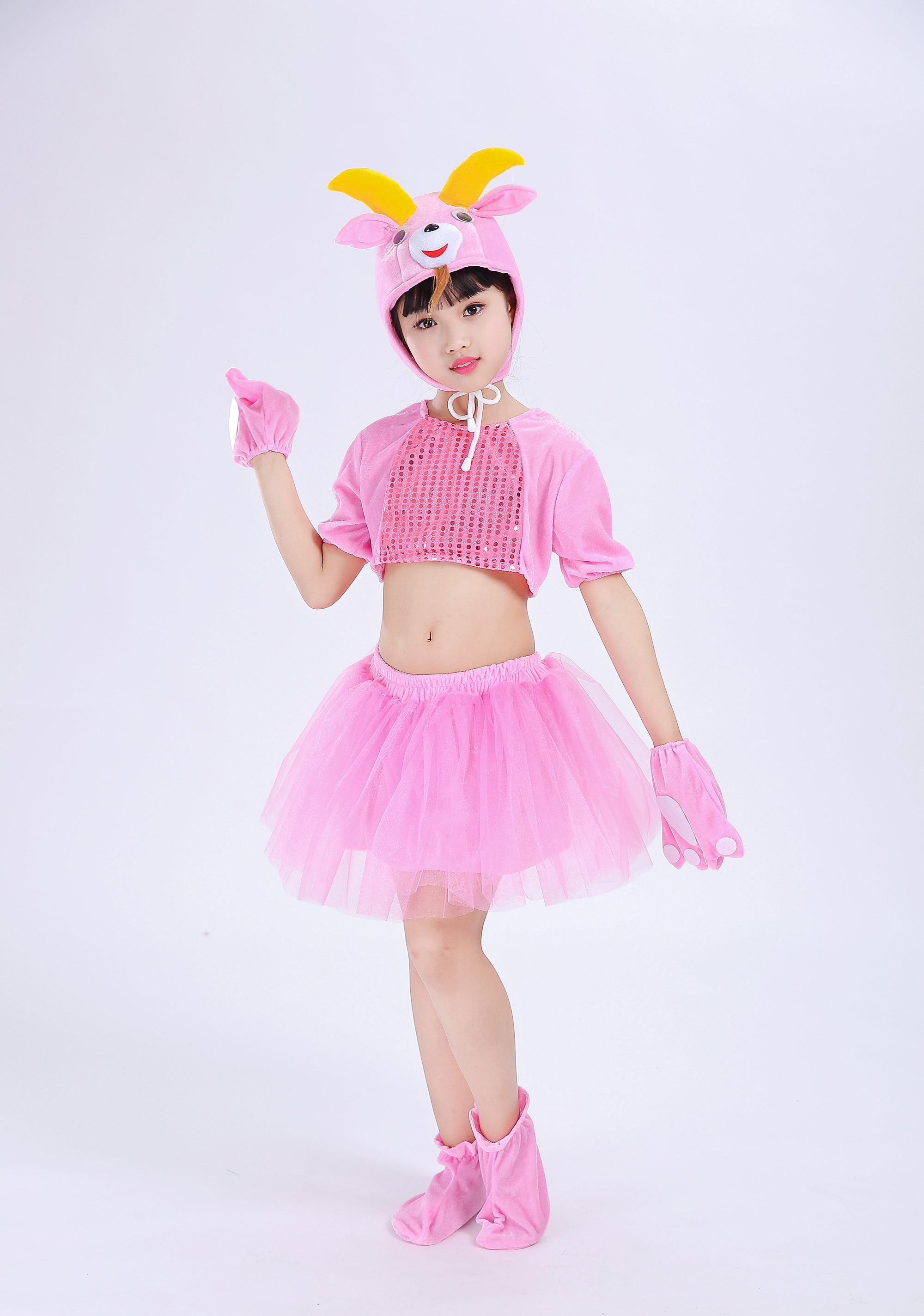 Ngày đầu năm mới cừu trẻ em biểu diễn động vật trang phục dê trang phục người lớn mẫu giáo sói và cừu quần áo hoạt hình khiêu vũ trang phục dân tộc đẹp cho bé yêu