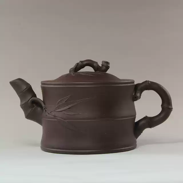 宜兴全手工紫砂壶周桂珍底款竹节茶壶紫泥容量200-400cc-Taobao-Tmall