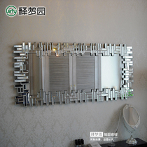 Solid Hanging Mirror Decoration Mirror Genguan Mirror Bathroom Mirror Generation Neoclassical decorative sample plate Room rectangular 0430