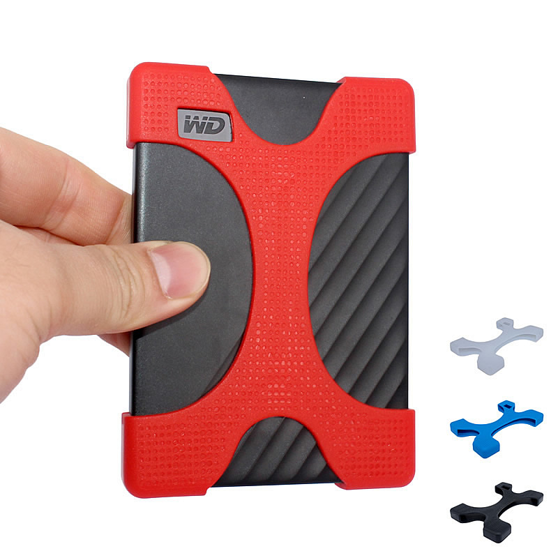 Four-corner anti-fall portable hard disk protective cover 25 inch thin accompanying version My Passport soft silicone 1T storage 2T