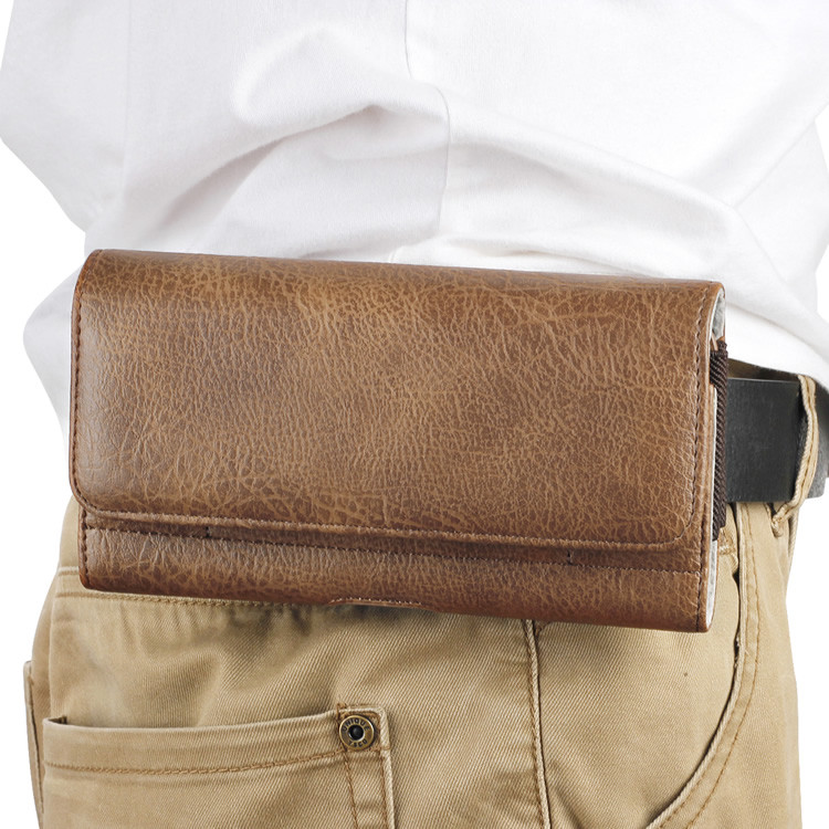 Mobile phone hung out of pocket wearing leather strap for elderly men's waist leather sheath shell 4 7 inch 5 2 inch 5 5 inch 6 inch universal