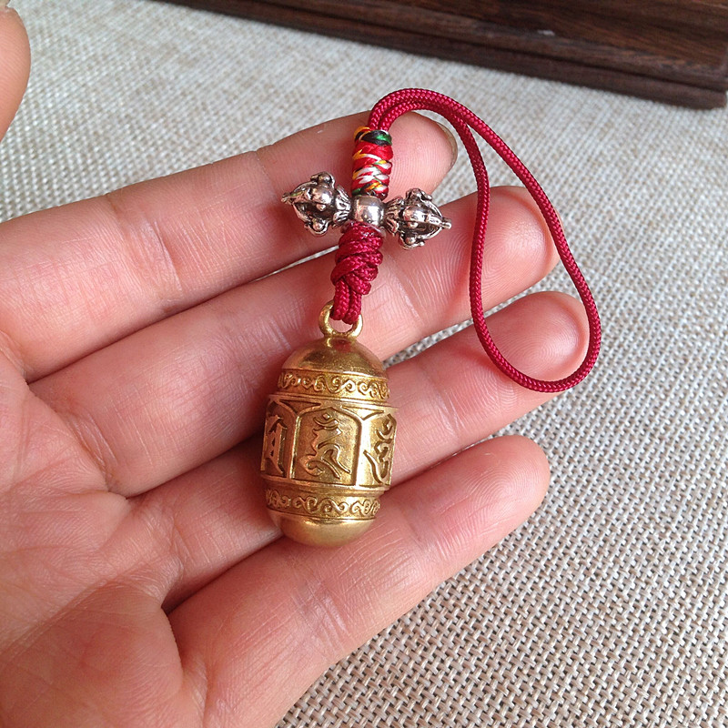 Gawu box pure copper six-character mantra pendant pendant