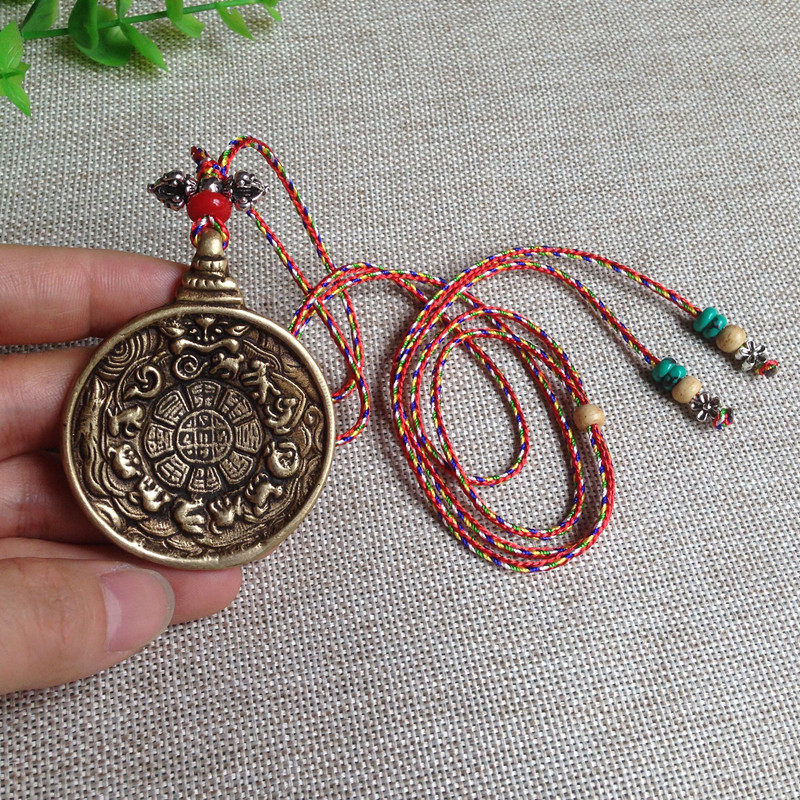 Tibetan Wenzu Ninth House Gossip card Nepal Bronze Nine House Link Link Link Link 4 8cm