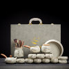 Young people give a complete set of high-end tea sets in a gift box to their elders and friends as Kung Fu ceramic teapots and teacups