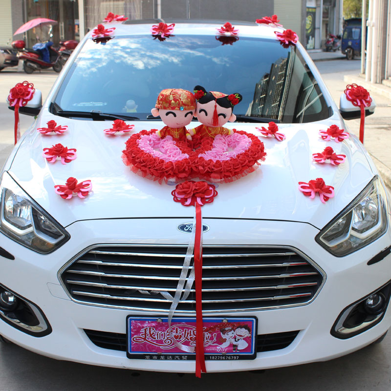 Simulation flower Korean style main wedding car decoration set float decoration float decoration float head flower wedding car flower wedding supplies