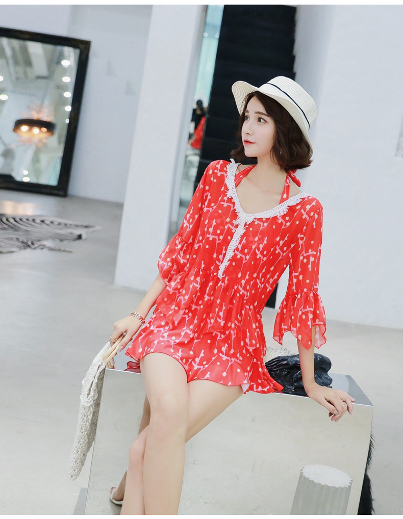 Áo tắm nữ ba mảnh váy xẻ ngực nhỏ thu thập bảo thủ che bụng thon gọn gợi cảm Đồ bơi nhỏ nước hoa Hàn Quốc đồ bơi 2 mảnh kín đáo