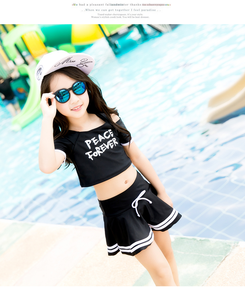 Đồ bơi trẻ em Cô gái Váy Chia Váy Đồ bơi Hàn Quốc Big Boy Thể thao Công chúa dễ thương Đồ bơi mùa xuân nóng - Bộ đồ bơi của Kid quần áo bơi trẻ em
